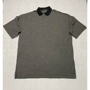 Sahara Gold Collection Mens XXL Polo Shirt Mercerized Cotton Black Gray Stripe